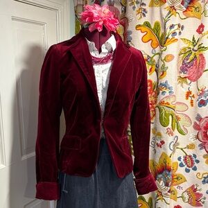J. Crew Gorgeous Velvet Blazer - Deep Red